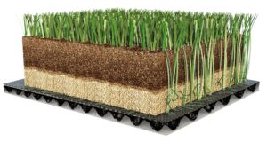 infill 充填材 人工芝システムの断面図