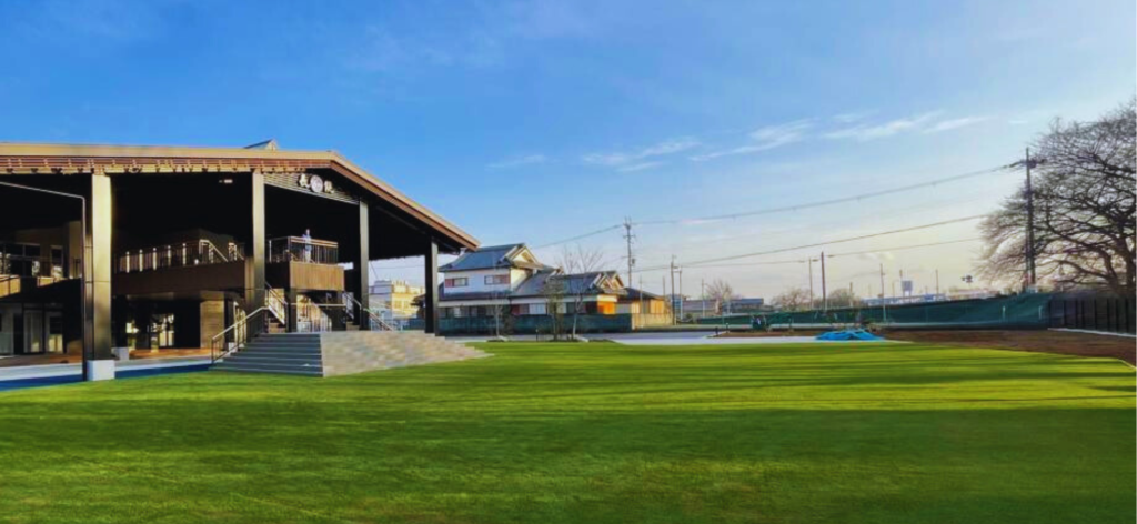 artificialturf park 人工芝の敷かれた公園